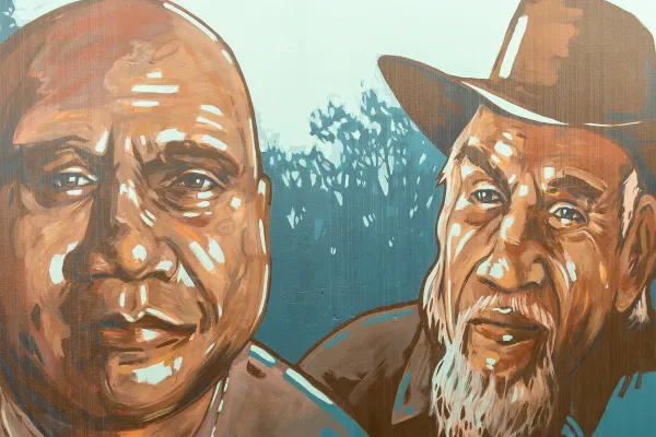 Archie Roach and Banjo Clarke Mural